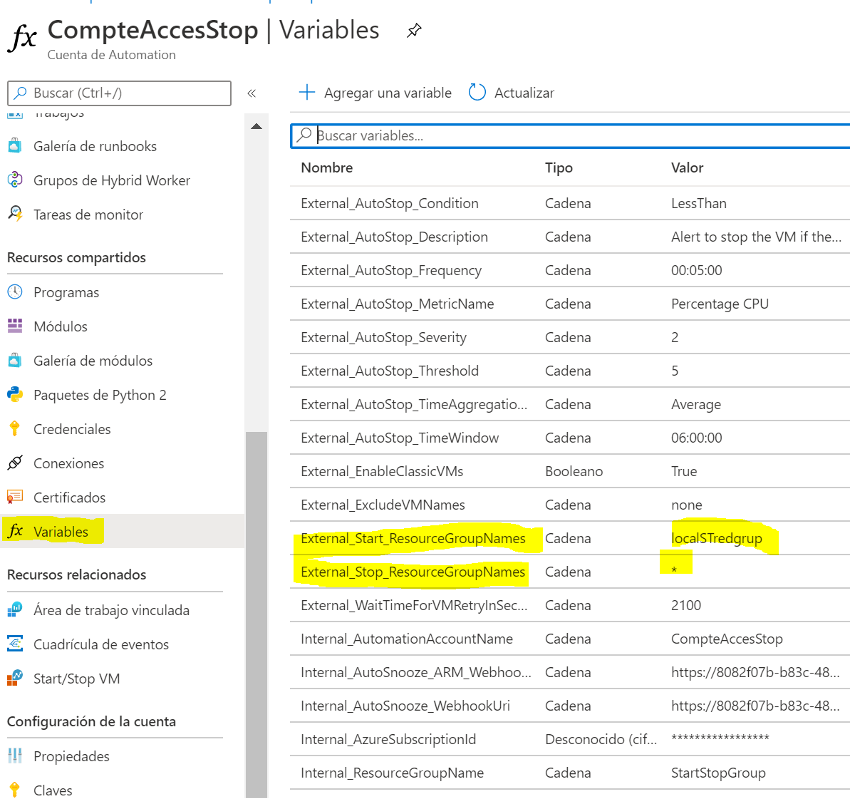 amgerpro_pantalla MS azure_modificar resourcegroupnames